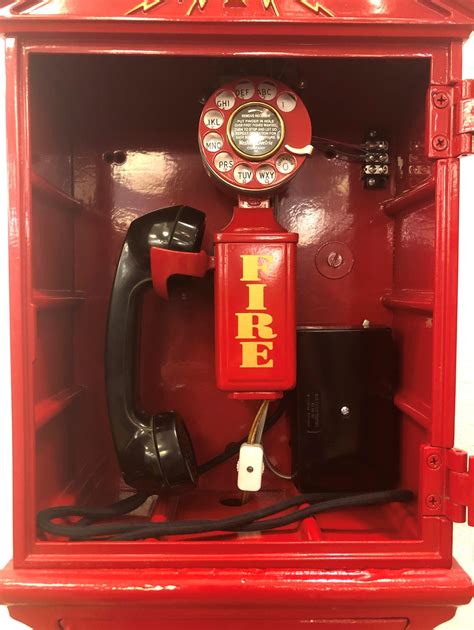 Restored Vintage Gamewell Fire Call Box w Pedestal